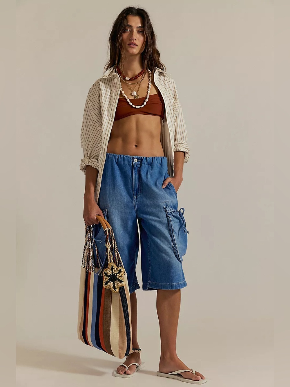 Free people Marty Pull-On Crop Jeans Shorts NWT We The Free